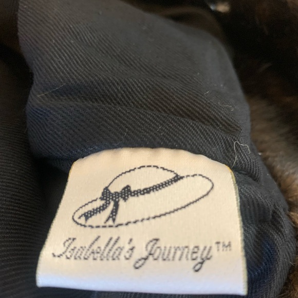 Distinctive faux-fur bag with chunky wood handles. Retro/vintage style. - Picture 4 of 8